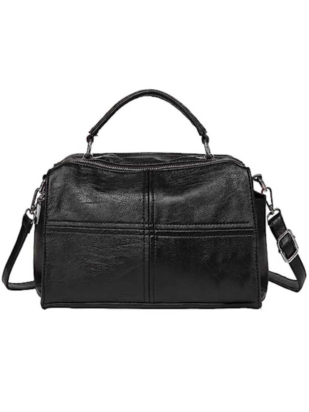 Vegan Leather Top Handle Satchel Handbag Crossbody Shoulder Bag Purse